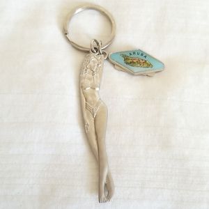 Silver Aruba Happy Island Keychain